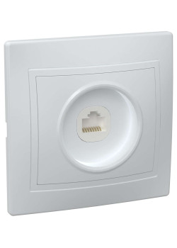 KVARTA Розетка 1-местная компьютерная RJ45 кат.5е РК10-КБ белый IEK