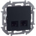 INSPIRIA Розетка компьютерная двойная RJ45 категория 5Е UTP антрацит