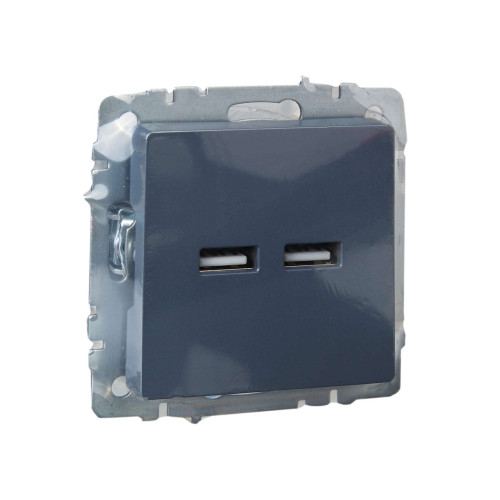 BRITE Розетка USB A+A 5В 3,1А РЮ10-1-БрМ маренго IEK