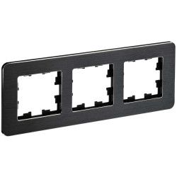 BRITE Рамка 3-местная РУ-3-1-Бр металл черный RE AL IEK