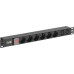 ITK PDU 6 розеток немецкий стандарт + 2 С13 c LED выключателем 1U вход С14 без кабеля алюминиевый профиль