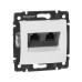 VALENA Розетка компьютерная двойная RJ45 категория 5Е UTP с захватами белый VALENA Розетка компьютерная двойная RJ45 категория 5Е UTP с захватами белый