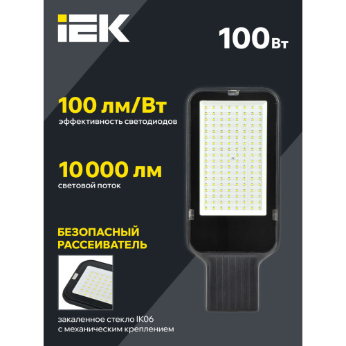 Светильник светодиодный консольный ДКУ 1013-100Д 5000К IP65 IEK