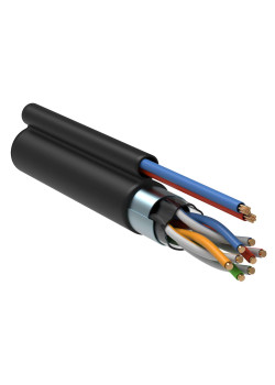 ITK Витая пара F/UTP кат.5E 4х2х24AWG solid LDPE + кабель питания 2х0,75мм2 305м черный