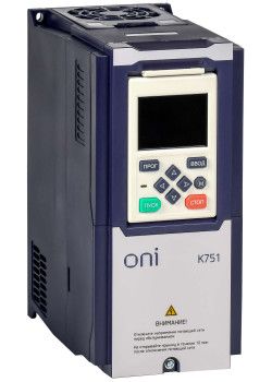 Преобразователь частоты K751 380В 3Ф 0,75кВт 2,5А со встроенным тормозом ONI