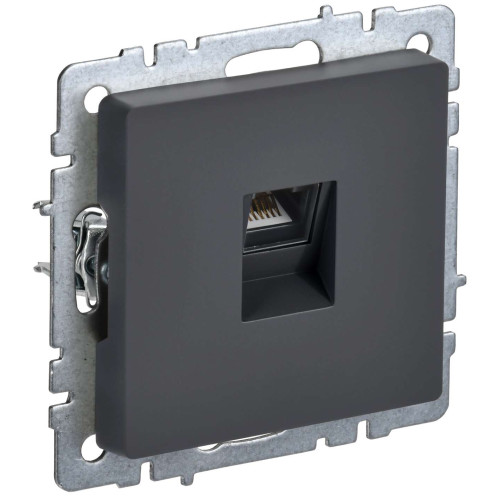 BRITE Розетка компьютерная RJ45 кат.6 РК11-БрГ графит IEK