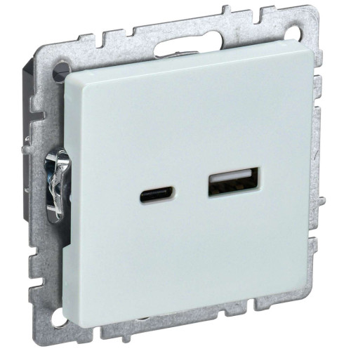 BRITE Розетка USB A+C 18Вт РЮ11-1-БрЖ жемчуг IEK