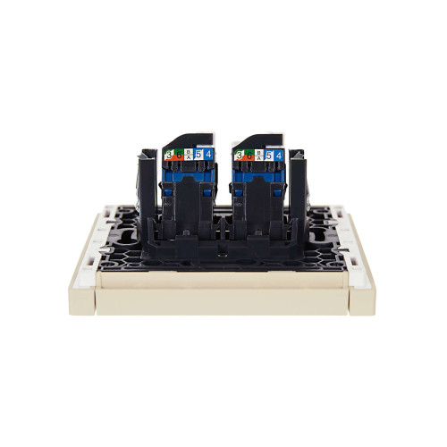FORTE&PIANO Розетка компьютерная двойная RJ45 кат.6 FP434 ваниль IEK