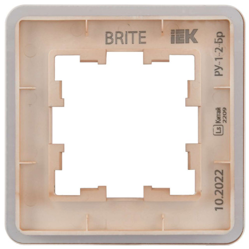 BRITE Рамка 1-местная РУ-1-2-Бр стекло дымчатый RE IEK