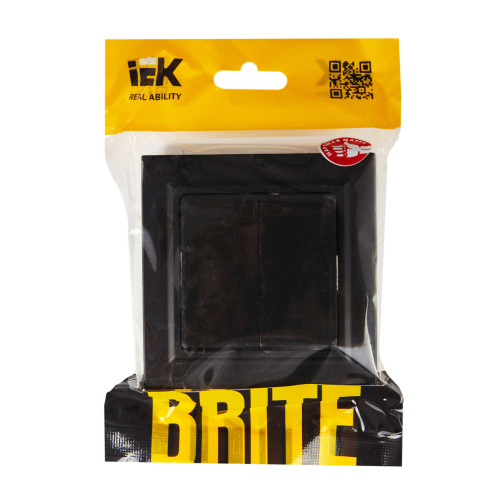 BRITE Выключатель 2-клавишный 10А в сборе ВСР10-2-0-БрЧ черный IEK