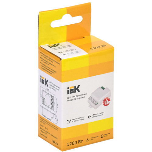 Датчик движения ДД-МВ401 500Вт 360град 8м IP20 белый IEK
