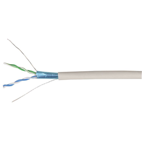 ITK Кабель связи витая пара ШПД F/UTP кат.5E 24AWG 2 пары solid LSZH 500м белый
