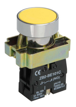 Кнопка управления LAY5-BA51 без подсветки желтая 1NO IEK