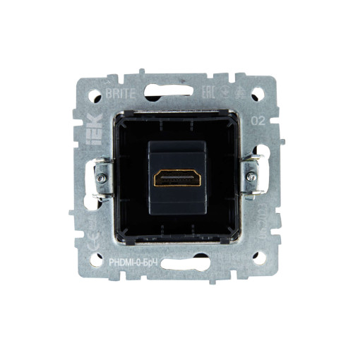 BRITE Розетка HDMI РHDMI-0-БрЧ черный IEK