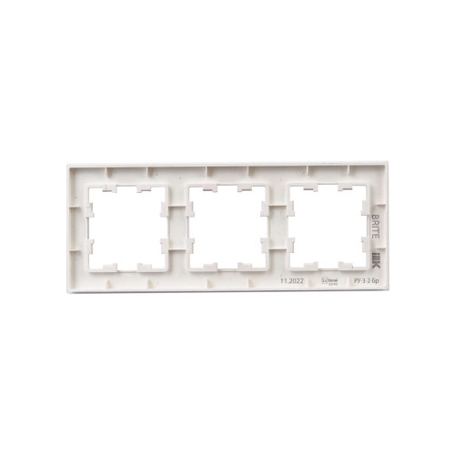 BRITE Рамка 3-местная РУ-3-2-Бр стекло розовый матовый IEK
