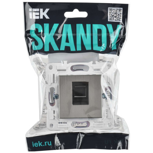 SKANDY Розетка компьютерная RJ45 кат.5E SK-K01N металл никель IEK