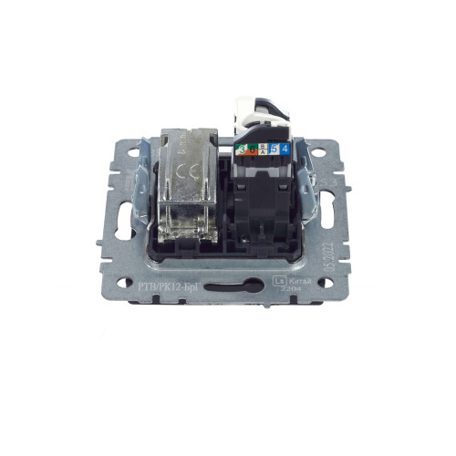BRITE Розетка двойная TV+RJ45 кат.5E РТВ/РК12-БрГ графит IEK