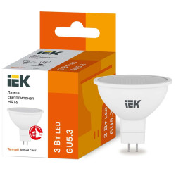Лампа светодиодная MR16 софит 3Вт 230В 3000К GU5.3 IEK