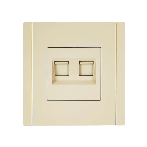 FORTE&PIANO Розетка двойная RJ11+RJ45 кат.5E FP435 ваниль IEK