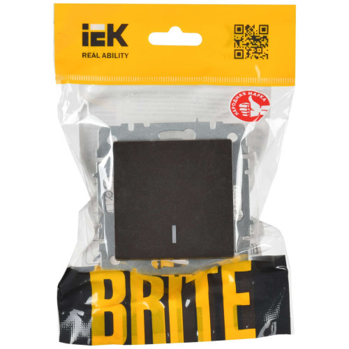BRITE Выключатель 1-клавишный проходной с индикацией 10А ВС10-1-7-БрТБ темная бронза IEK