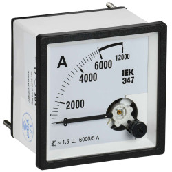 Амперметр Э47 6000/5А класс точности 1,5 72х72мм IEK