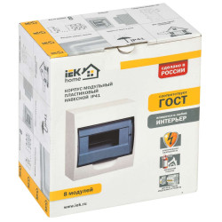 Бокс ЩРН-П-8 модулей навесн.пластик IP41 IEK серия Home