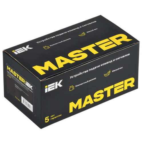 Кнопка d=22мм 1NO+1NC чёрная MASTER IEK