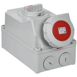 Розетка с механической блокировкой ССИ-834 63А-6ч/380В 3P+PE IP67 IEK