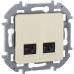 INSPIRIA Розетка компьютерная двойная RJ45 категория 5Е UTP слоновая кость
