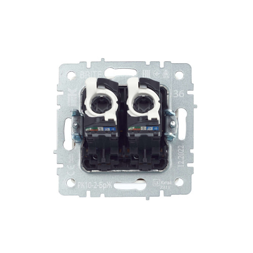 BRITE Розетка компьютерная двойная кат.5E RJ45 РК10-2-БрЖ жемчуг IEK