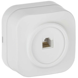 GLORY Розетка для открытой установки компьютерная RJ45 кат.5E РК10-ХБм белый матовый IEK