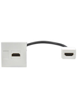PRIMER РКМ-20-10-П Розетка мультимедийная HDMI M/M (2 модуля) белая IEK