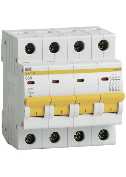 KARAT Автоматический выключатель ВА47-29 4P C 50А 4,5кА IEK