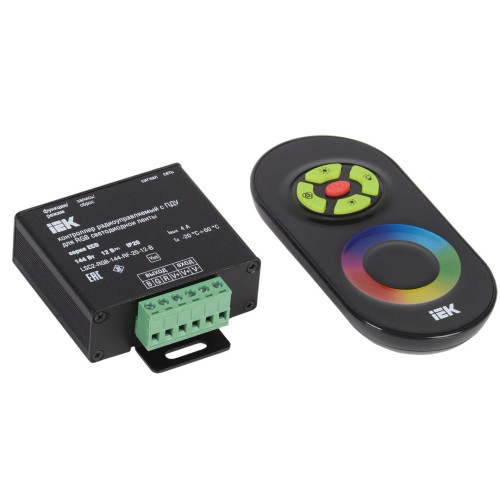 Контроллер с ПДУ радио RGB 3 канала 12В 4А 144Вт черный IEK-eco