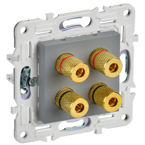 SKANDY Аудиорозетка 4-местная SK-A01Gr серый IEK