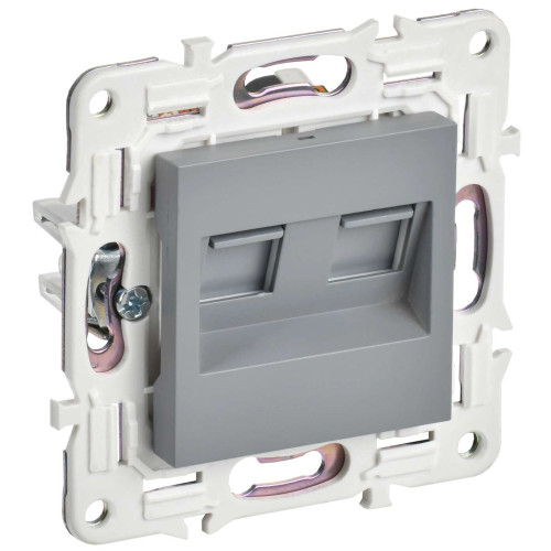 SKANDY Розетка компьютерная двойная RJ45 кат.5E SK-K03Gr серый IEK