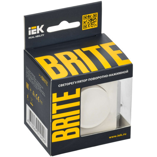 BRITE Светорегулятор поворотно-нажимной 600Вт СС10-1-0-БрБ белый IEK