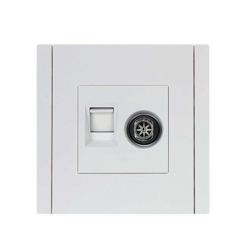 FORTE&PIANO Розетка двойная TV+RJ45 кат.5E FP236 белый IEK