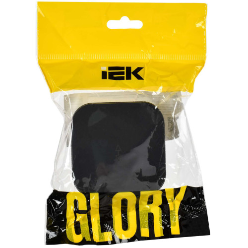 GLORY Выключатель 1-клавишный для открытой установки проходной 10А ВСп10-1-0-ХЧм черный матовый IEK