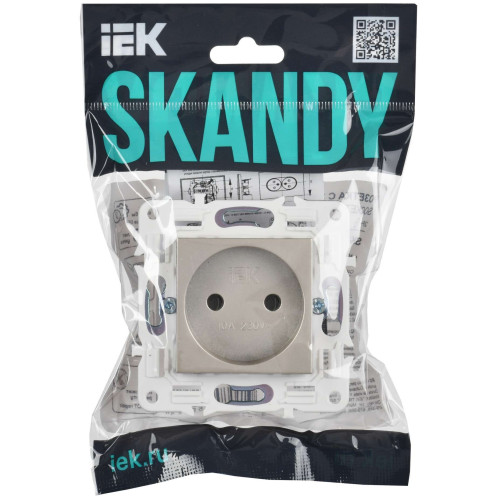 SKANDY Розетка без заземления без защитных шторок 10А SK-R02Sh шампань IEK