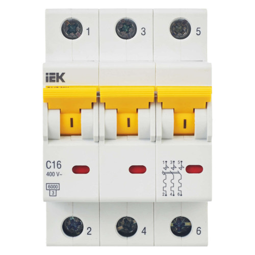 KARAT Автоматический выключатель ВА47-60M 3P C 16А 6кА IEK