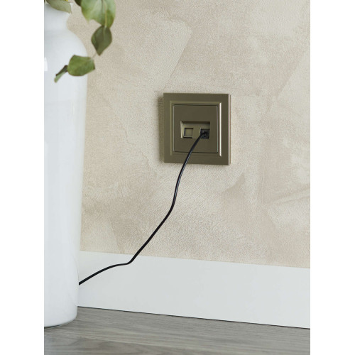 BRITE Розетка компьютерная двойная RJ45 кат.5E РК10-2-БрШ шампань IEK
