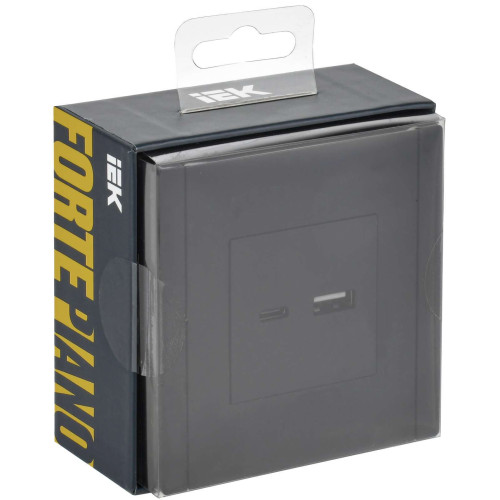 FORTE&PIANO Розетка USB A+C 18Вт FP151 черный IEK