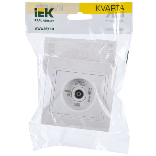 KVARTA Розетка TV проходная РТВ11-КБ белый IEK