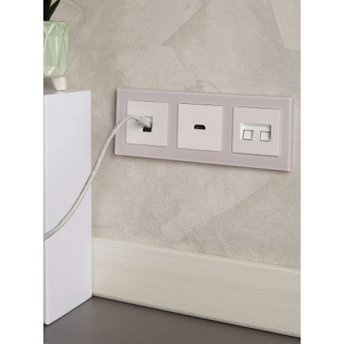 BRITE Розетка компьютерная RJ45 кат.6 РК11-БрЖ жемчуг IEK