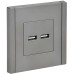 FORTE&PIANO Розетка USB A+A 3,1А FP549 сталь IEK