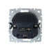 BRITE Розетка 1-местная с заземлением с защитными шторками 16А с USB A+A 5В 2,1А РЮш10-1-БрГ графит IEK