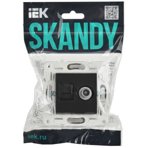 SKANDY Розетка двойная TV+RJ45 кат.6 SK-A15Bl черный IEK