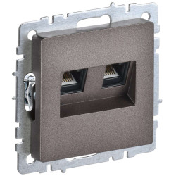 BRITE Розетка двойная RJ11+RJ45 кат.5E РК/Т12-БрТБ темная бронза IEK