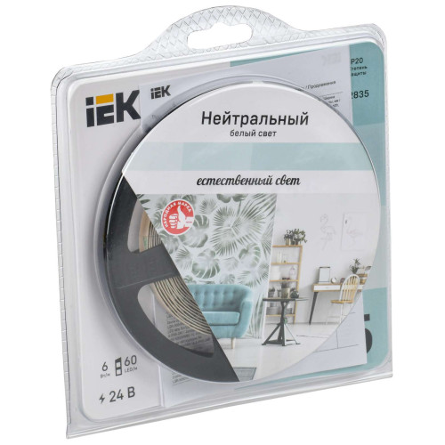 Лента светодиодная 5м LSR-2835NW60-6-IP20-24В IEK
